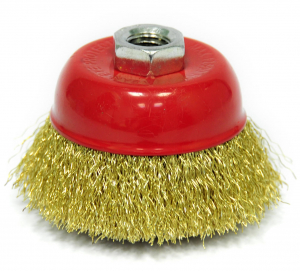 Щетка чашечная для УШМ латунированная 75мм, М14 ELITECH Арт. 1820.073900