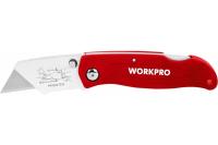 Нож складной WORKPRO пластиковый быстросменный трапец. лезвия Арт. WP211002