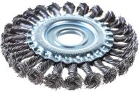 Корщетка-колесо 125мм, стальная витая проволока, посадка 22,2 мм Elitech Арт. 1820.073400