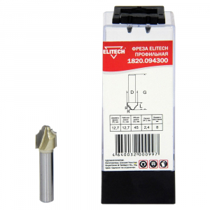 Фреза профильная 2 лезв. хв-8мм диам.12.7мм рад.2.4/12.7мм Elitech Арт. 1820.094300