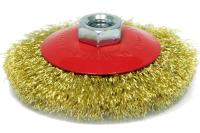 Щетка дисковая для УШМ латунированная 100мм, М14 ELITECH Арт. 1820.075100