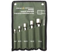 Набор ключей трубчатых кованых 5шт (6-19мм вороток) тетрон сумка Дело Техники Арт. 545450