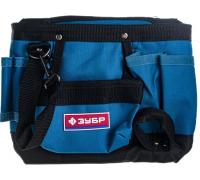 Сумка-пояс ЗУБР ЭКСПЕРТ одинарная, держатель для молотка, 9 карманов Арт. 38632