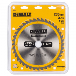 Диск пильный 235х30х40T DeWALT CONSTRUCTION Арт. DT1955-QZ
