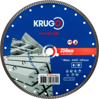 Диск алм KRUGO MASTER Турбо 350*25.4мм по ж/бетону Арт. 81063500263
