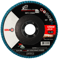 Круг лепестковый торцевой KRUGO 125*22мм Р80 циркониевый Арт. KBYL12580Z