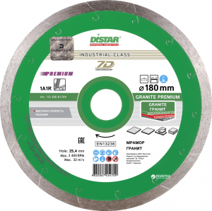 Диск алм DISTAR 180*25.4*1.5мм 1A1R Granite Premium гранит мокр. рез Арт. 11320061014