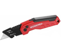 Нож складной WORKPRO алюминиевый быстрое открытие 20мм красный Арт. WP211026