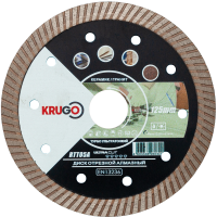 Диск алмазный KRUGO 125*22.23*1.4мм Турбо ультратонкий по керамике Арт. RTT05A