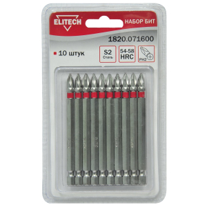 Бита PH2 90мм Elitech  10шт./уп. Арт. 1820.071600