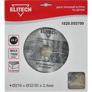Диск пильный 216х32/30х24T ELITECH Арт. 1820.055700