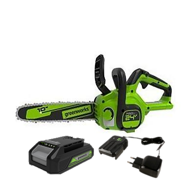 Пила акк. GREENWORKS G24CS25K2 24V*2Ач 10" 3/8" 1.1мм 45зв. Акк и ЗУ Арт. 2007707UA
