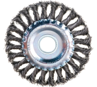 Корщетка-колесо 125мм посадка 22.2мм плоская, крученая металлическая проволока Сибртех Арт. 746327