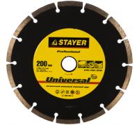 Диск алм STAYER 200*22.2мм сегм. сух. Б Кир. Кер. Арт. 3660-200