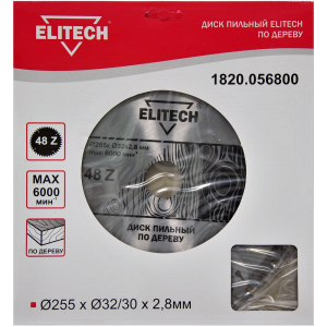 Диск пильный 255x32/30x48T ELITECH Арт. 1820.056800