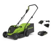 Газонокосилка акк. GREENWORKS 2516107UA 24V*2Ач Li-Ion 33см 25/70мм 30л акк. и З/У Арт. 2516107UA
