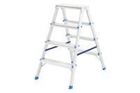 Стремянка 2-сторонняя СИБРТЕХ алюминиевая 4-х ступ Арт. 97924