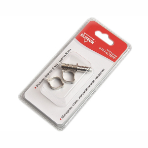 Переходник,елочка8мм-елочка8мм+кольцо8х13мм-2шт,блистер ELITECH Арт. 0704.024100