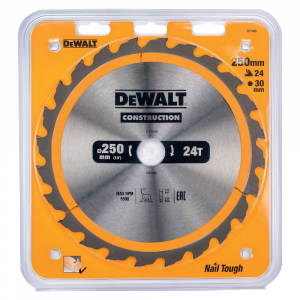 Диск пильный 250х30х24T DeWALT CONSTRUCT Арт. DT1956-QZ