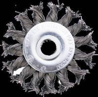 Корщетка-колесо 178мм, стальная витая проволока, посадка 22,2 мм 136, АТАКА Арт. 150141