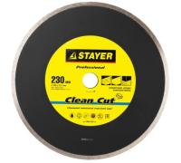 Диск алм STAYER 230*22.2мм Clean Cut сплош. мокр. Кер. М Арт. 3664-230