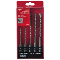 Набор буров SDS+ ELITECH 5шт 5х110 6х110 6х160 8х160 10х160 Арт. 1820.036600
