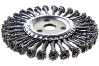 Корщетка-колесо 180мм, стальная витая проволока, посадка 22,2 мм, для УШМ FIT Арт. 39108