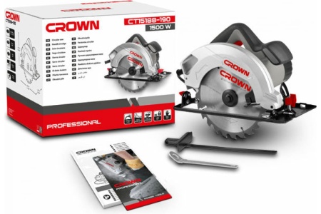 Пила дисковая CROWN CT15188-190 1500Вт 190мм глуб.проп. 66мм Арт. CT15188-190