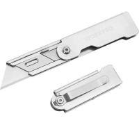 Нож складной нержавеющая сталь 130мм быстросмен. трапец. лезвие WORKPRO Арт. WP211001