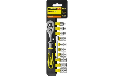 Набор головок STAYER STANDARD 1/4", 12 предметов 27754-H12 Арт. 27754-H12