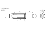 Долото HEX30х410мм лопатка с проточкой SPARKY Арт. 180957
