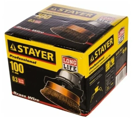 Щетка чашечная STAYER для УШМ витая 100мм, М14 35125-100_z01