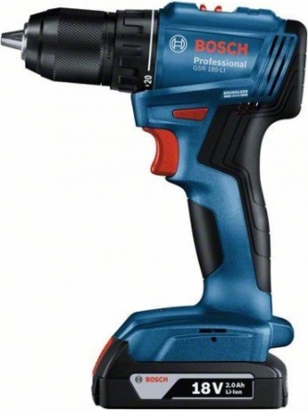 Дрель-шуруповерт акк Bosch GSR 185-Li 18V*4Ah Li-Ion 50Нм бесщет дв. 1 АКБ и ЗУ, сумка Арт. 06019K3005
