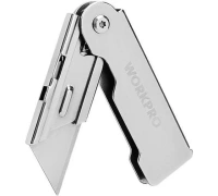 Нож складной нержавеющая сталь 130мм быстросмен. трапец. лезвие WORKPRO Арт. WP211001