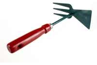Мотыжка садовая  прямое лезвие с деревянной ручкой 250 мм.3 зубца GRINDA Арт. 8-421235_z01