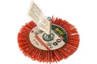Корщетка-колесо 75мм, нейлоновая со штифтом, для дрелей FIT Арт. 38607