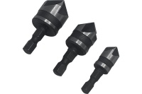 Набор зенкеров по дереву 12 мм, 16 мм, 19 мм Vertextools  3 шт/упак Арт. 0987-12-16-19