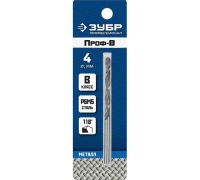 Сверло по металлу ЗУБР Проф-В Р6М5; класс B 4.0х75мм Арт. 29621-4