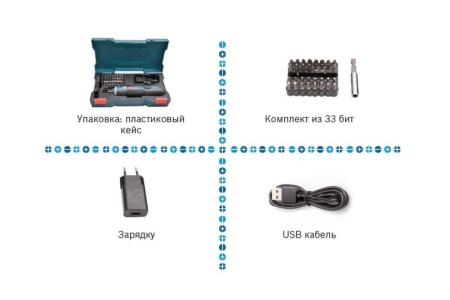 Отвертка акк BOSCH GO 3.6V*1.5Ah Li-Ion 10Нм кейс, набор 33 биты Арт. 06019H2021