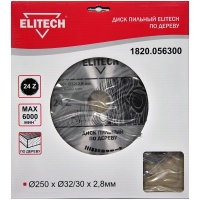 Диск пильный 250х32/30х24T ELITECH Арт. 1820.056300