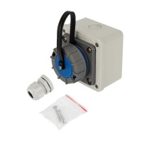 Розетка настенная влагозащищенная с крышкой REXANT 16А, 2Р+РЕ, IP68 Арт. 111-125