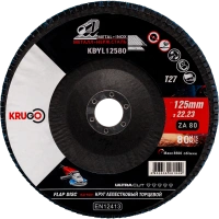Круг лепестковый торцевой KRUGO 125*22мм Р80 Арт. KBYL12580