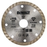 Диск алм DeWALT 115*22.2*2.1мм TURBO турбо сплош. сух. Стр. Мат. Арт. DT3702-QZ
