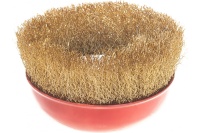 Корщетка-чашка 125мм, латунированная волнистая проволока, М14, Для УШМ КУРС FIT Арт. 39039