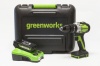 Ударная дрель-шуруповерт Greenworks GD24DD60k2, 24v, 60 Нм, в комплекте АКБ 2 А·ч и ЗУ (аккумуляторная, кейс)