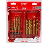 Набор сверел по металлу Milwaukee RedHEX HSS-Tin 19 ед. (1-10мм) Арт. 4932493866