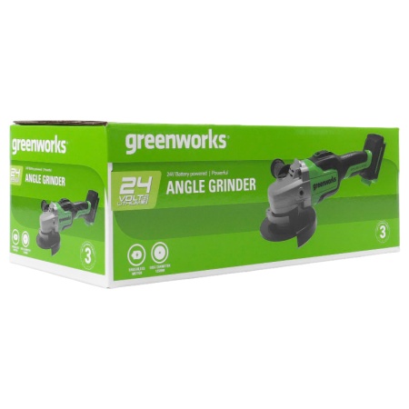 УШМ акк GREENWORKS GD24AG 24V Li-Ion 125мм бесщет.дв. без акк и ЗУ Арт. 3200207