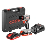Дрель-шуруповерт акк CROWN CT21131HMX-2 BMC 20V*2Ah 50Нм 2 акк ЗУ кейс Арт. CT21131HMX-2 BMC