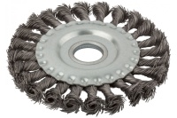 Корщетка-колесо 125мм, стальная витая проволока пучки, посадка 22,2 мм КУРС FIT Арт. 39030