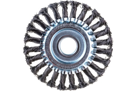 Корщетка-колесо 125мм, стальная витая проволока, посадка 22,2 мм Elitech Арт. 1820.073400